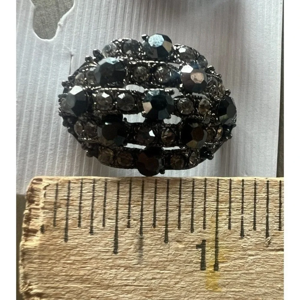 Black Crystal Rhinestone Stud Earrings Dark Glam Smoky Sparkle Gothic Edgy Moody